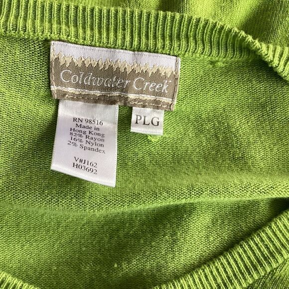 Vintage Coldwater Creek green cardigan, size PLG.  0621 - Picture 6 of 6